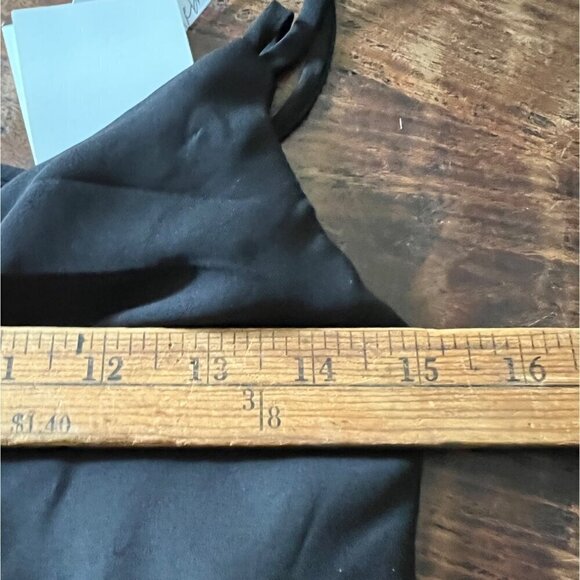 David's Bridal Blk Georgette Pleated Wrap Gown Sz 4 - Picture 12 of 14